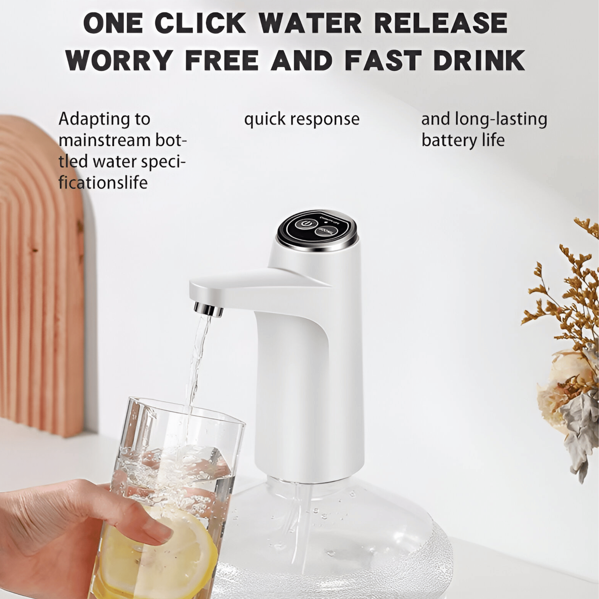 Automatic USB Rechargeable Water Dispenser Pump for Bottled Water – Smart One-Touch Electric Pump