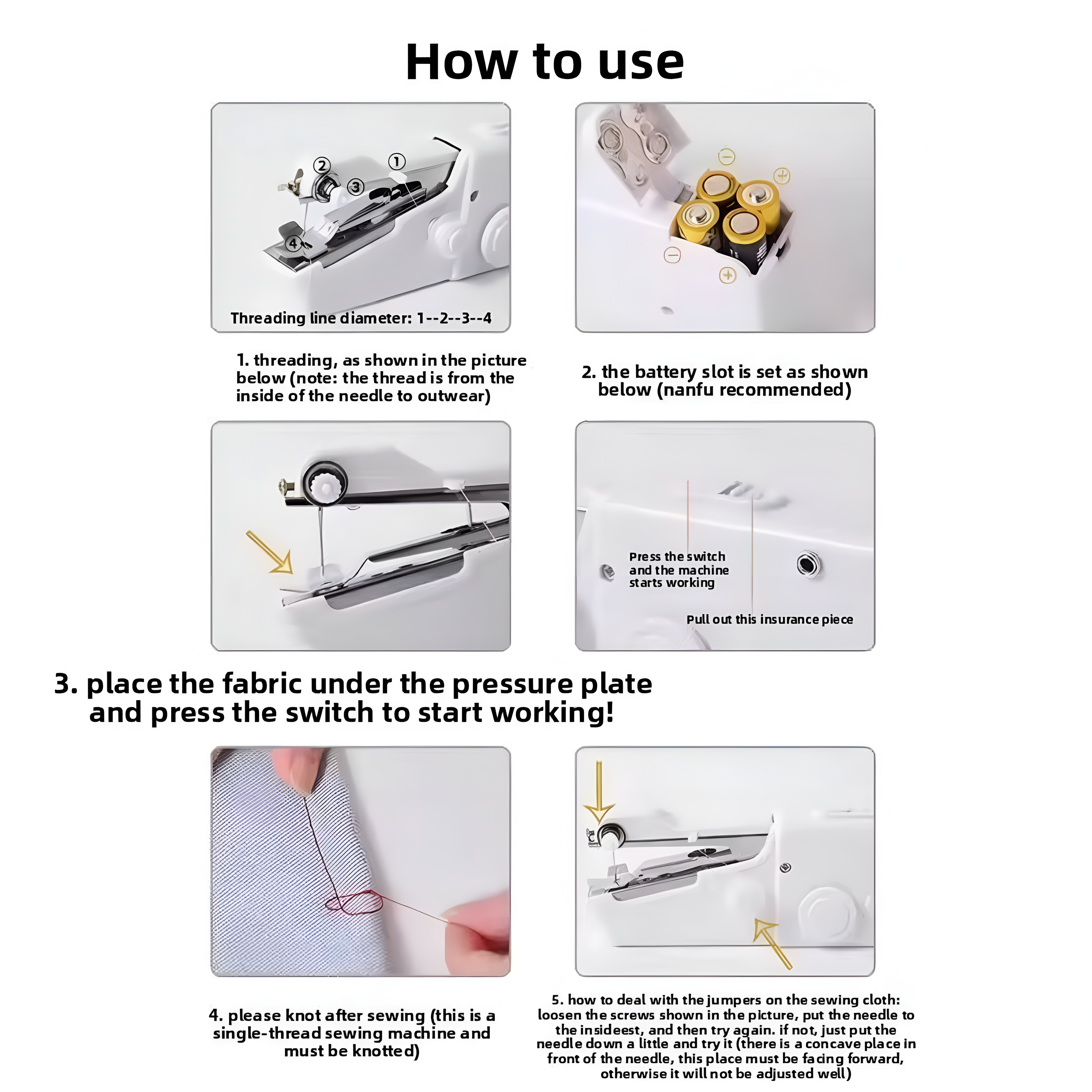 Handy Stitch Portable Sewing Machine – Cordless Handheld Stitching Tool