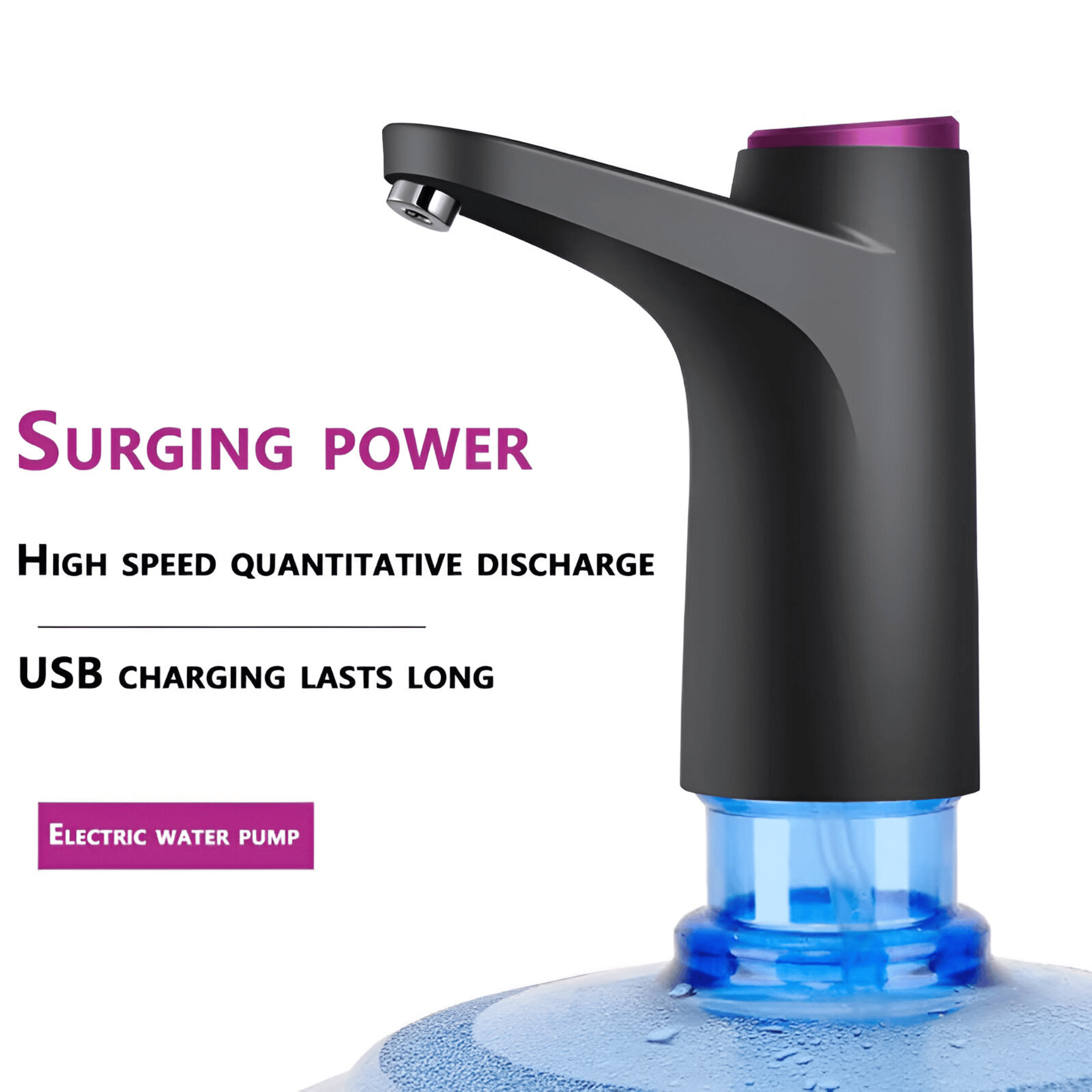 Automatic USB Rechargeable Water Dispenser Pump for Bottled Water – Smart One-Touch Electric Pump