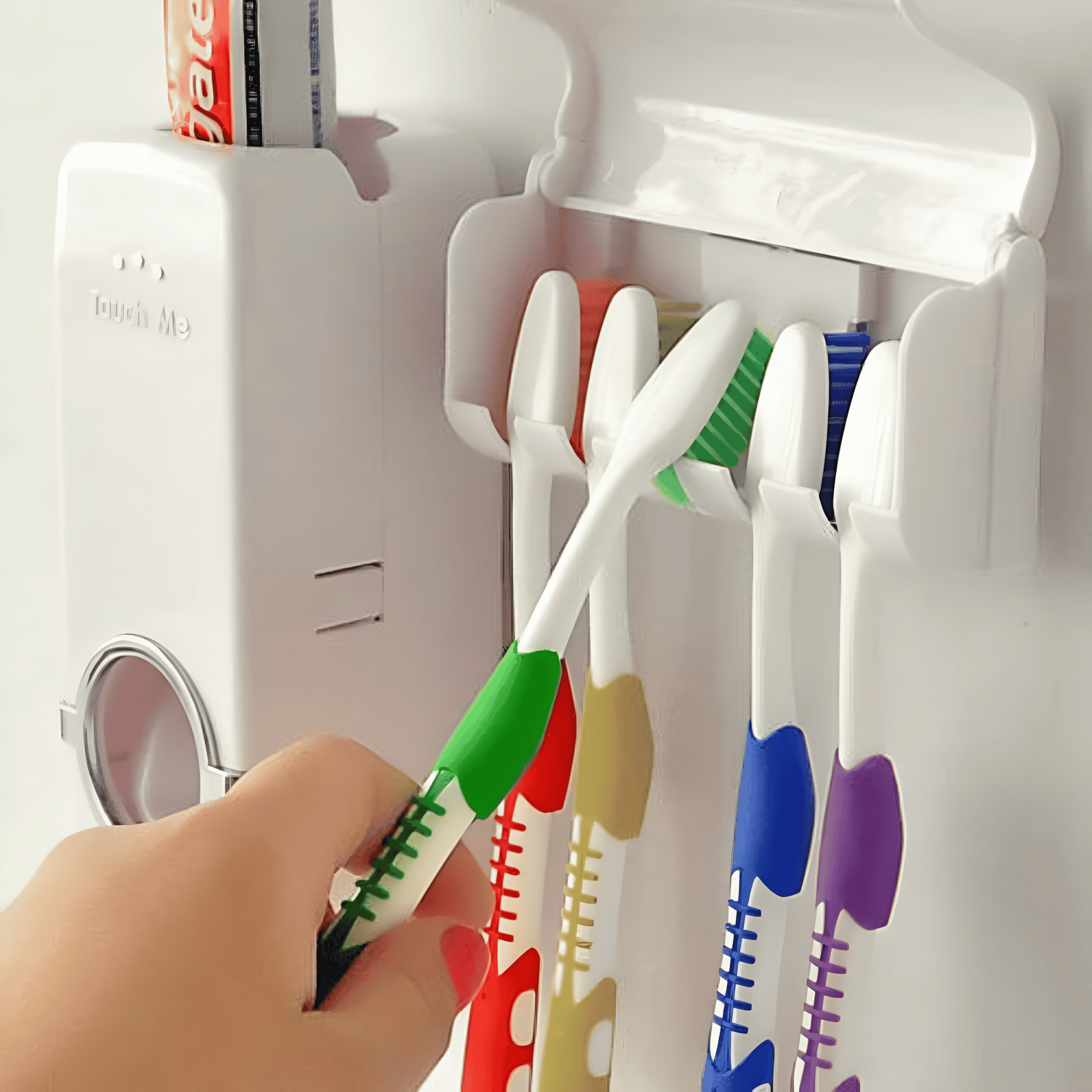 Automatic Toothpaste Dispenser with Toothbrush Holder  Wall Mounted Touch Me Set