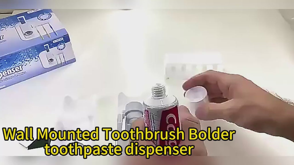 Automatic Toothpaste Dispenser with Toothbrush Holder  Wall Mounted Touch Me Set